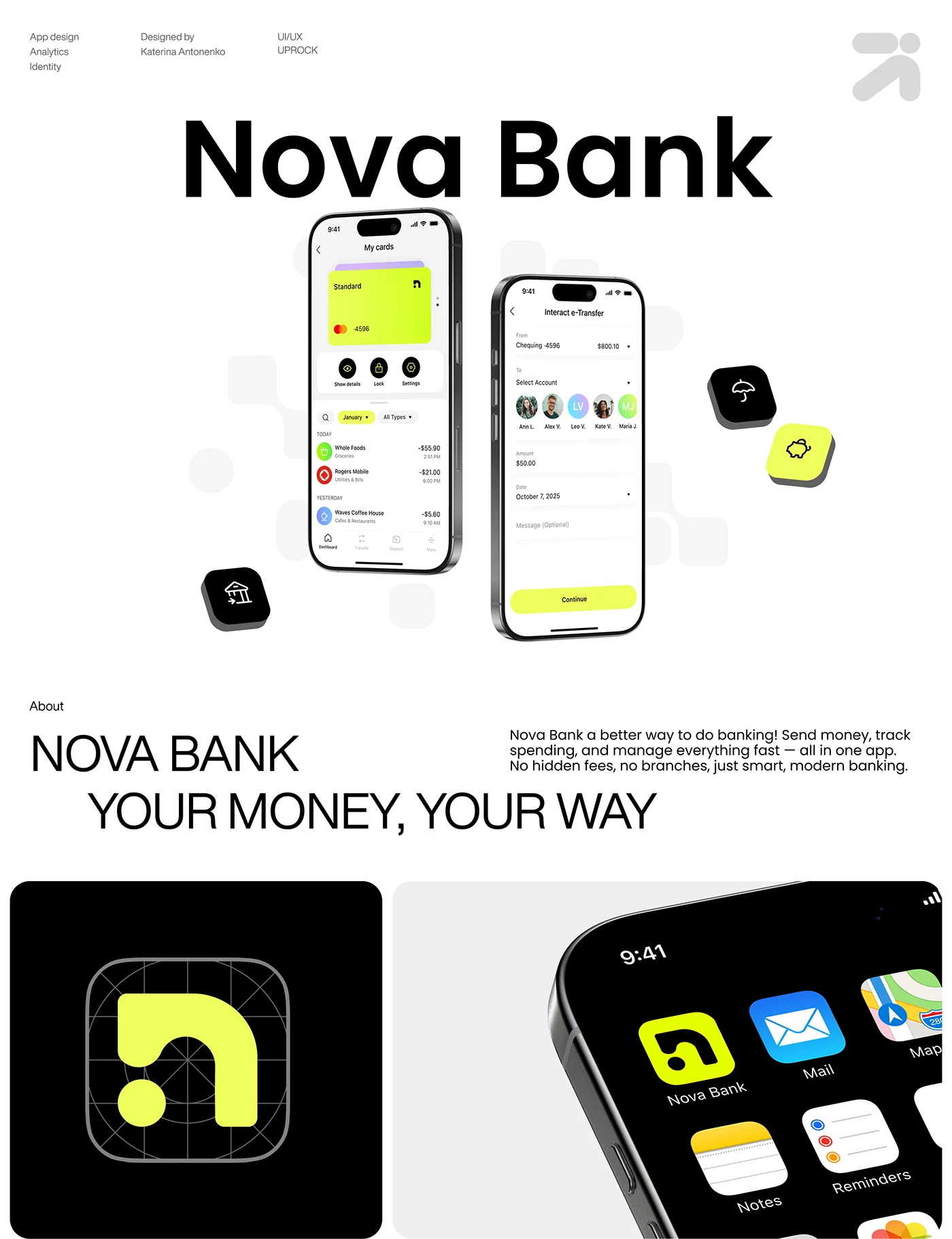 Nova Bank mobile app overview